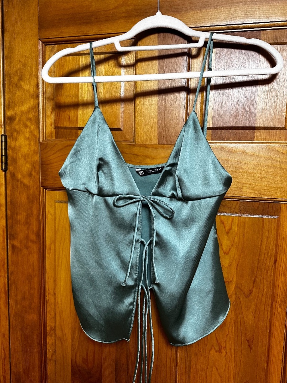 Zara satin effects tie top